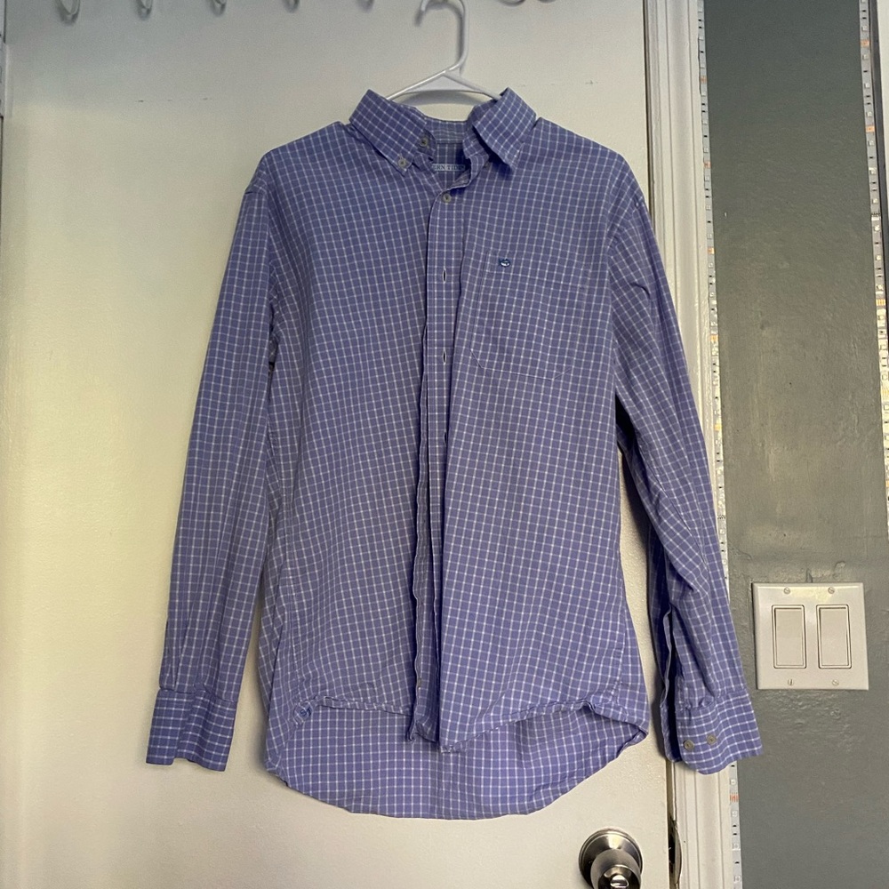Southern Tide Gingham Long-Sleeve Woven Shirt Button Down
